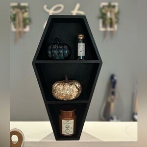 Black Coffin Wall Shelf NEVER USED